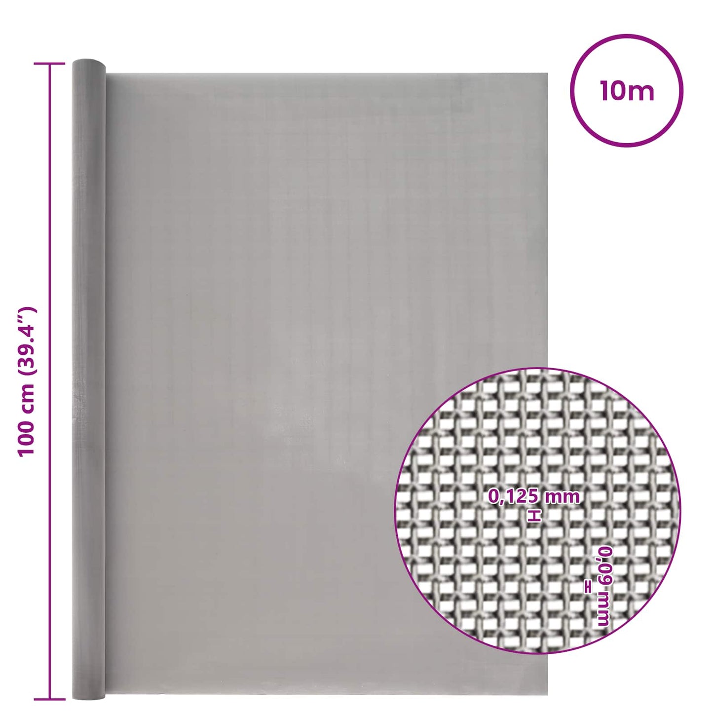 Gaas Scherm 100 x 1000 cm 120 Mesh RVS 201 Zilverkleurig is nu te koop bij PeponiXL, paradijselijk wonen!