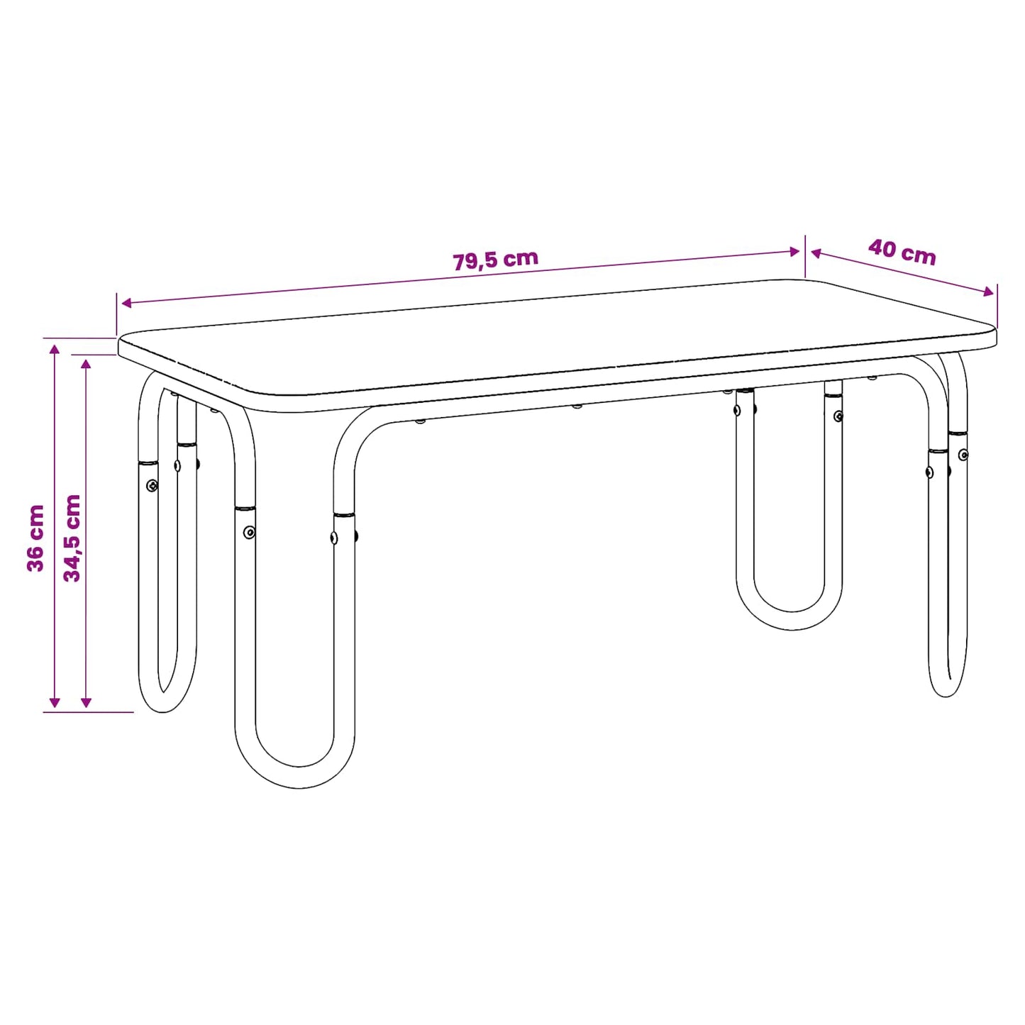 Salontafel Betongrijs 79,5 x 40 x 36 cm Bewerkt hout is nu te koop bij PeponiXL, paradijselijk wonen!