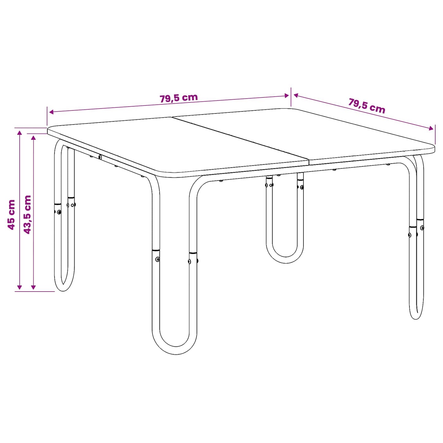 Salontafel Zwart 79,5 x 79,5 x 45 cm Bewerkt hout is nu te koop bij PeponiXL, paradijselijk wonen!