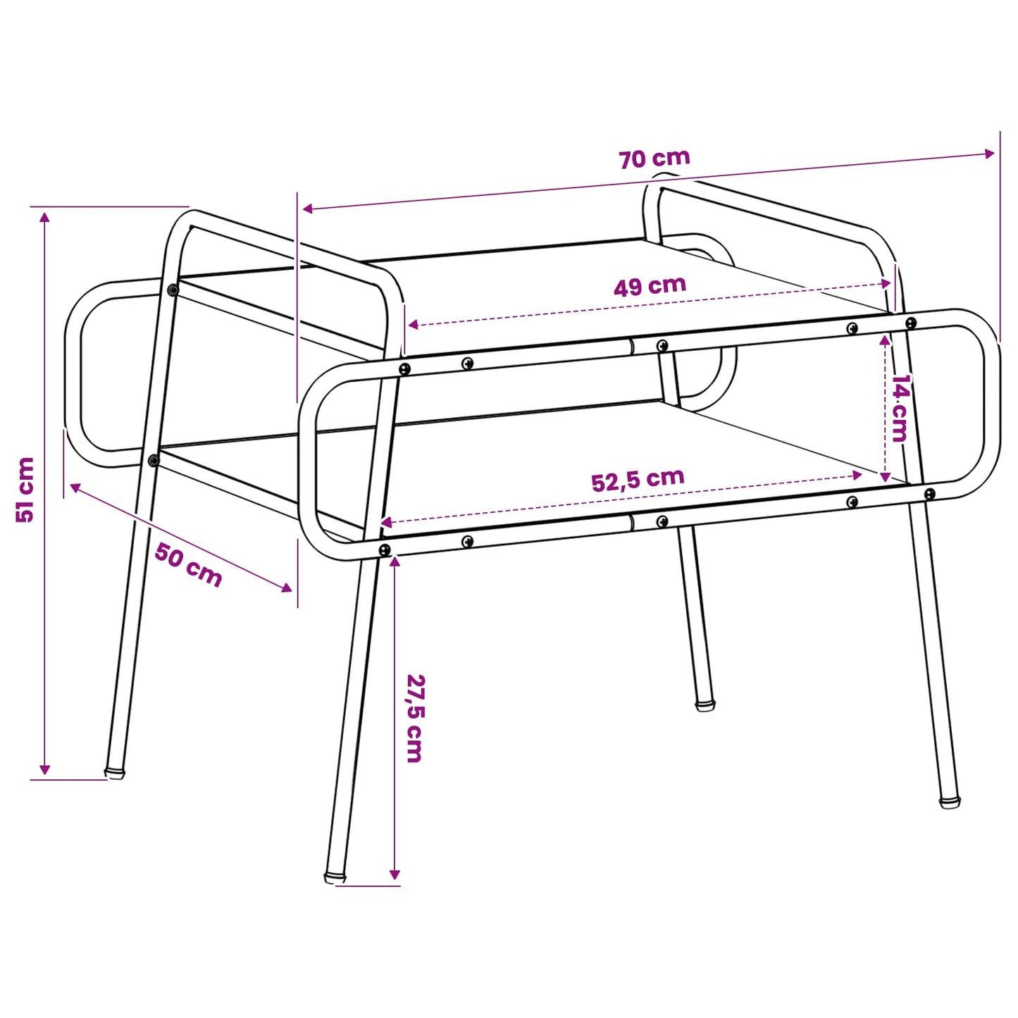Salontafel Zwart eiken 70 x 50 x 51 cm Bewerkt hout is nu te koop bij PeponiXL, paradijselijk wonen!