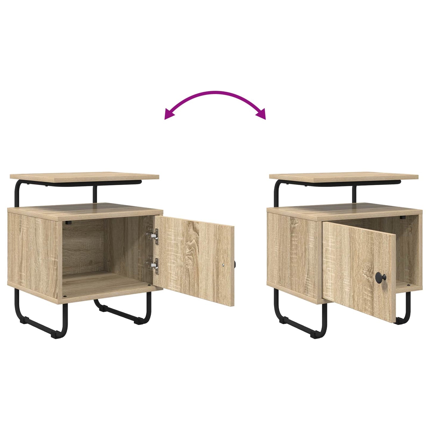 Nachtkastje 2 st Sonoma Eiken 40 x 36,5 x 50 cm Bewerkt hout is nu te koop bij PeponiXL, paradijselijk wonen!