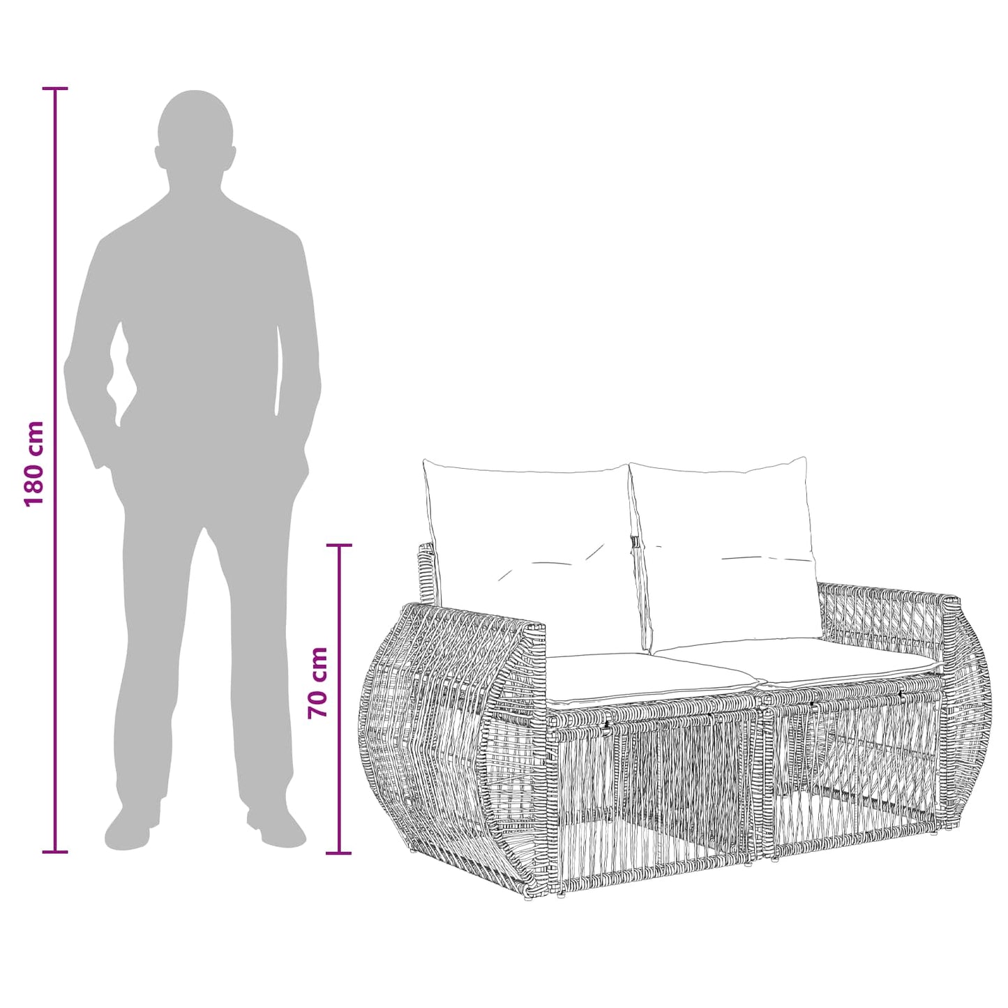 Tuinbankenset 12 pcs Beige en Crème Wit poly rattan is nu te koop bij PeponiXL, paradijselijk wonen!