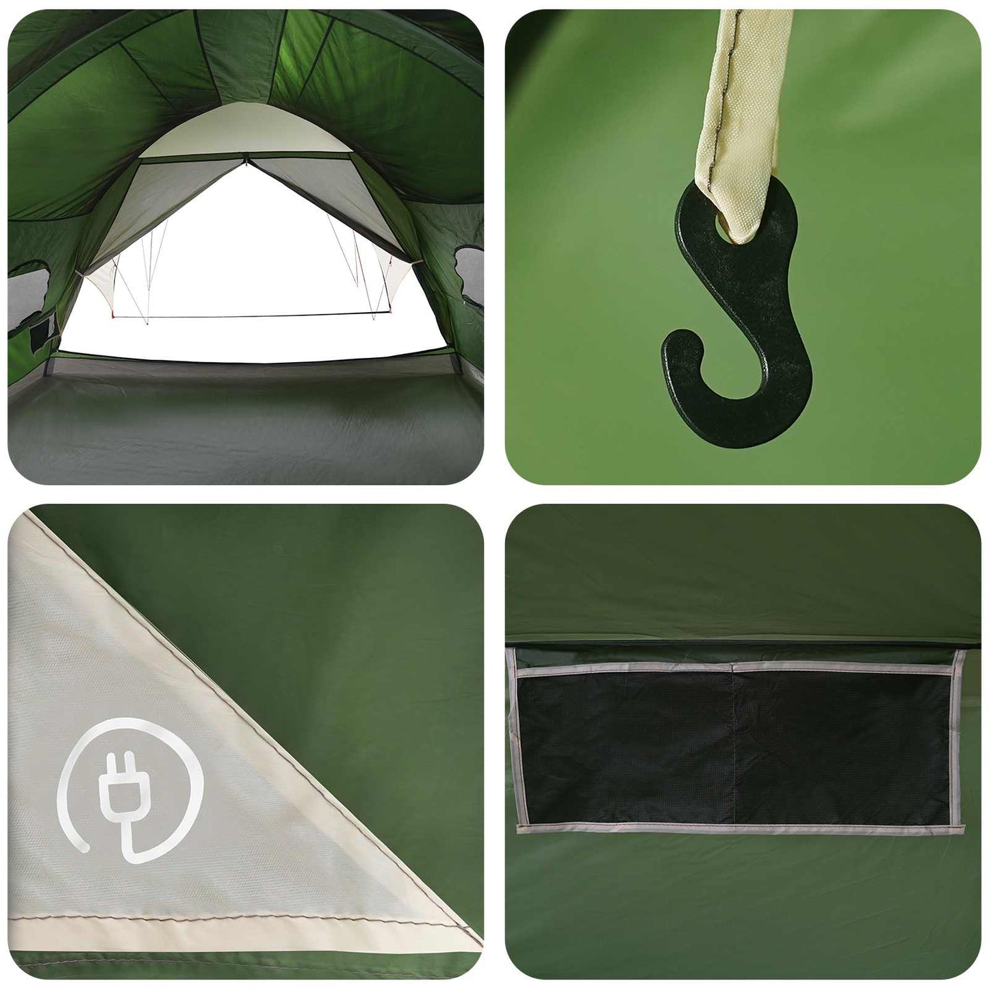 Tunnel Tent met Waterdichte Regenhoes 10-persoons Groen is nu te koop bij PeponiXL, paradijselijk wonen!