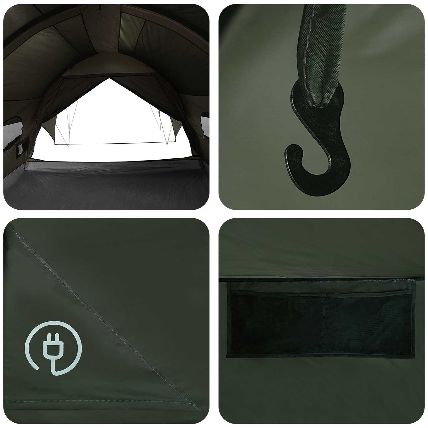 Tunnel Tent met Waterdichte Regenhoes 10-persoons Legergroen is nu te koop bij PeponiXL, paradijselijk wonen!