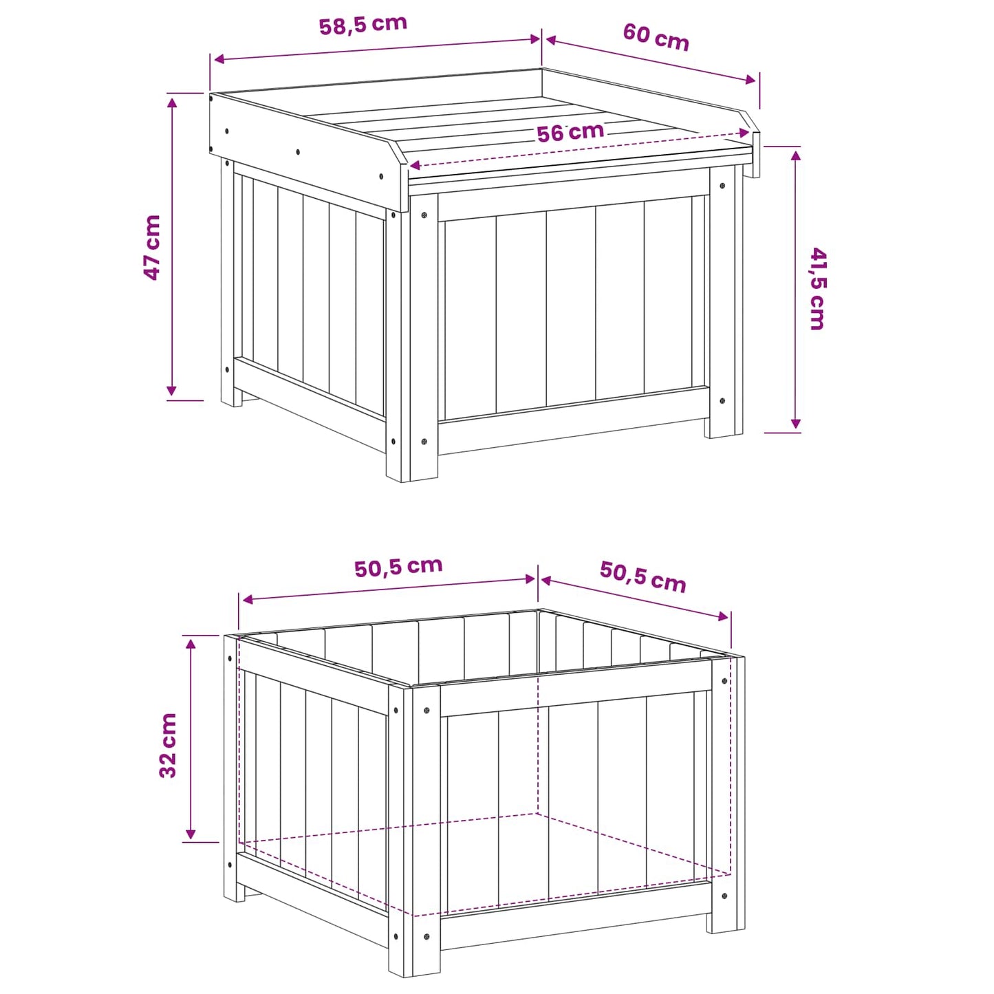 Kussenbox voor buiten Geïmpregneerd grenenhout 58,5 x 60 x 47 cm is nu te koop bij PeponiXL, paradijselijk wonen!