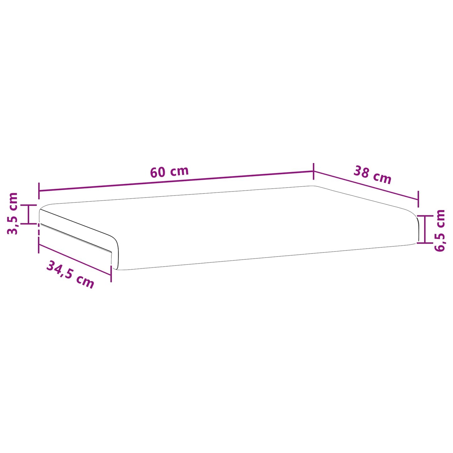 Bankkussen Pluche Corduroy Taupe Diepte 35 cm