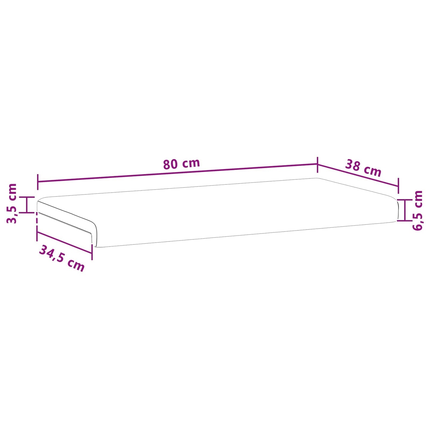 Bankkussen Pluche Corduroy Donkergrijs Diepte 35 cm