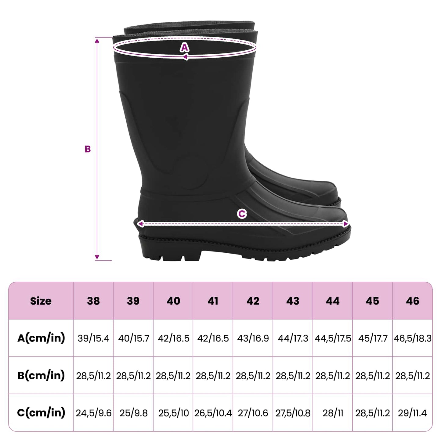 Regenlaarzen PVC Maat 38 Zwart is nu te koop bij PeponiXL, paradijselijk wonen!
