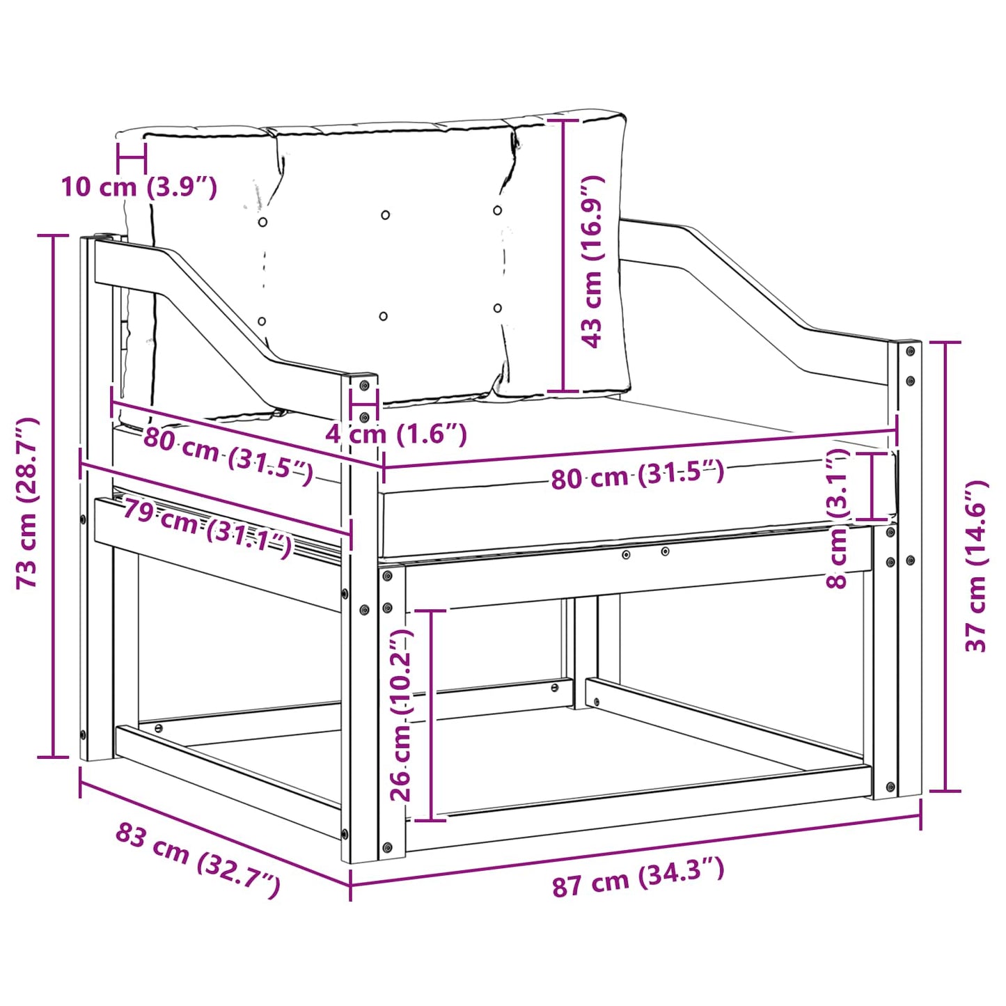 Buiten Midden Sofa Polyester Wit is nu te koop bij PeponiXL, paradijselijk wonen!