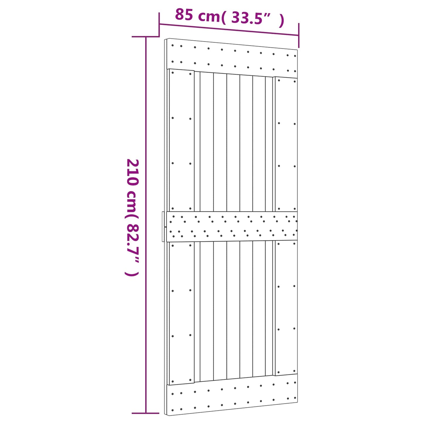 Schuifdeur Natuurlijk en Wit 85 x 210 cm Massief Grenenhout is nu te koop bij PeponiXL, paradijselijk wonen!