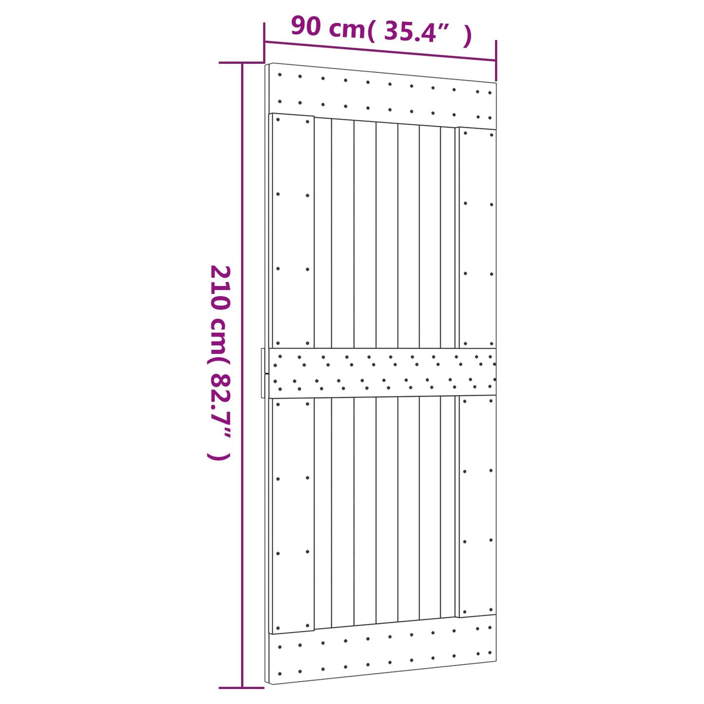 Schuifdeur Natuurlijk en Wit 90 x 210 cm Massief Grenenhout is nu te koop bij PeponiXL, paradijselijk wonen!