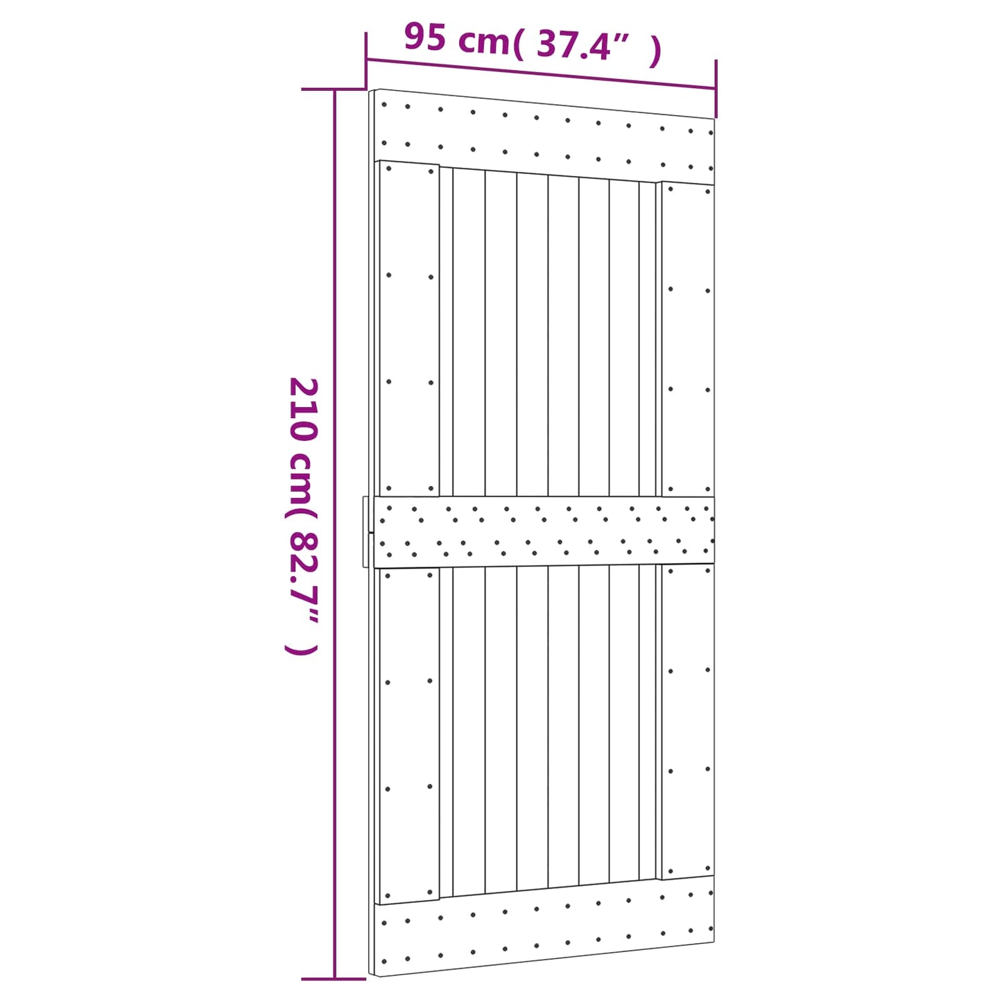 Schuifdeur Natuurlijk en Wit 95 x 210 cm Massief Grenenhout is nu te koop bij PeponiXL, paradijselijk wonen!