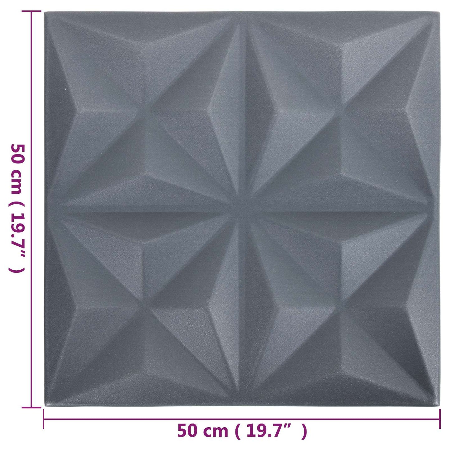 Wandpanelen 24 pcs Origami Grijs 50 x 50 cm XPS Schuim is nu te koop bij PeponiXL, paradijselijk wonen!
