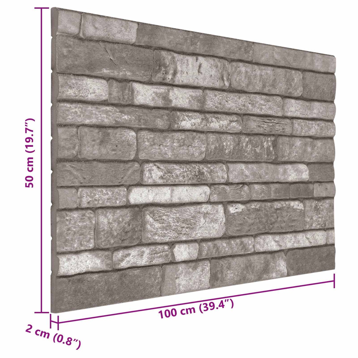 Wandpanelen 10 pcs Donkergrijs 100 x 50 cm EPS-schuim is nu te koop bij PeponiXL, paradijselijk wonen!