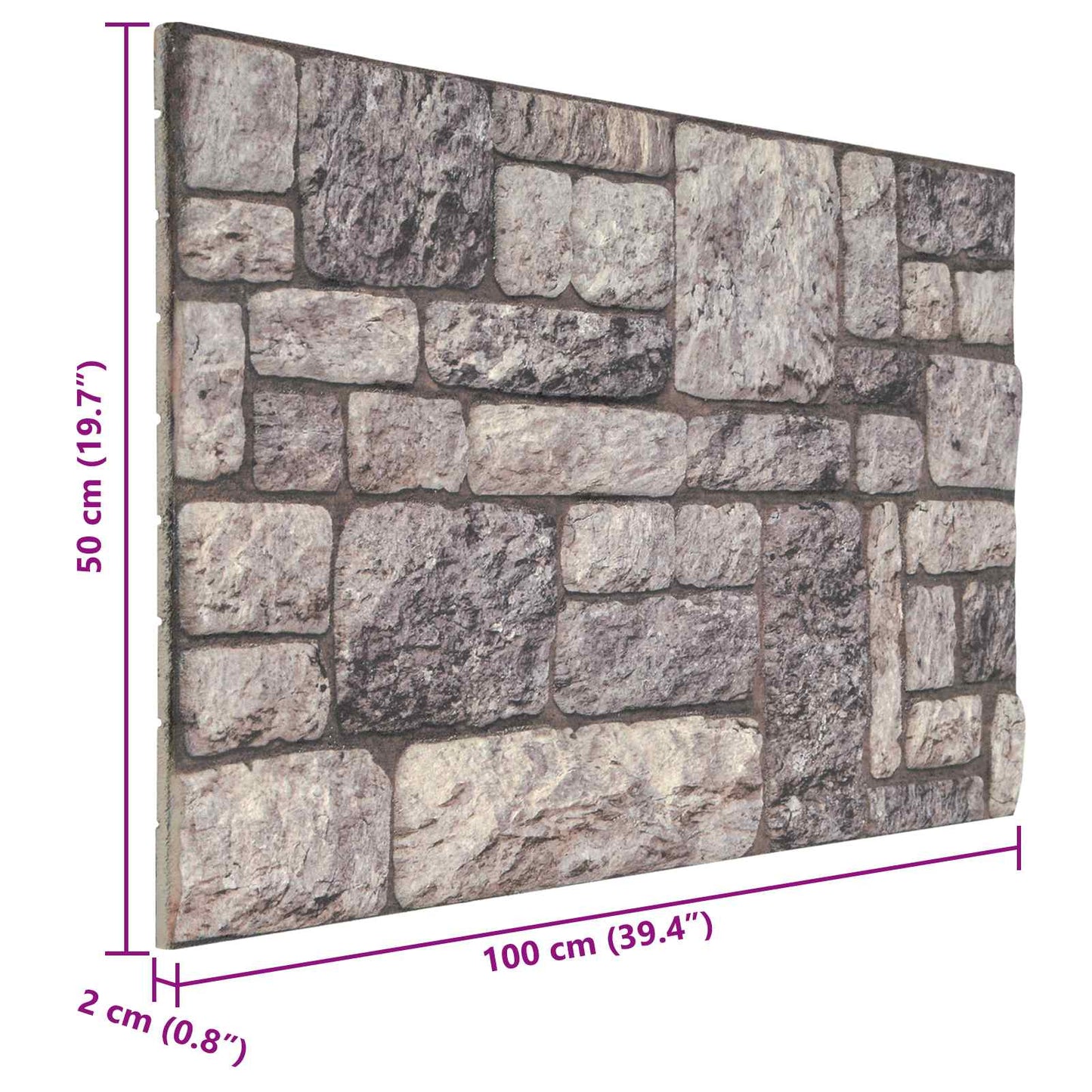 Wandpanelen 10 pcs Grijs en Wit 100 x 50 cm EPS-schuim is nu te koop bij PeponiXL, paradijselijk wonen!