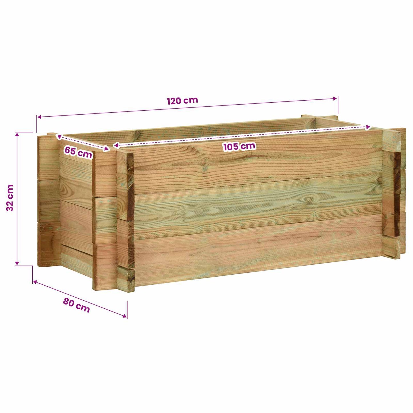 Tuin Verhoogd Groentenbed Groen 120 x 80 x 32 cm is nu te koop bij PeponiXL, paradijselijk wonen!