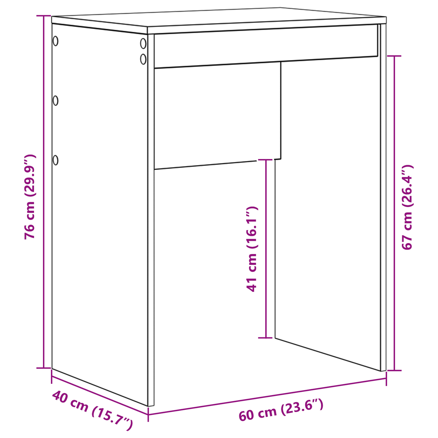Bureau Wit 60 x 40 x 76 cm is nu te koop bij PeponiXL, paradijselijk wonen!