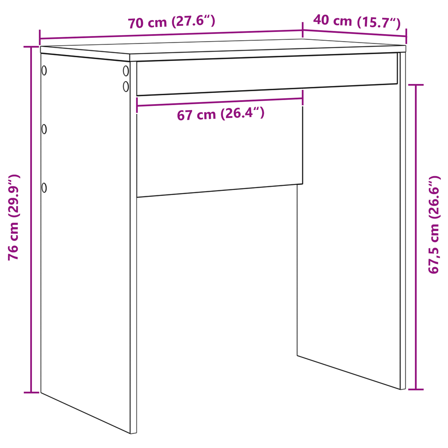 Bureau Wit 70 x 40 x 76 cm is nu te koop bij PeponiXL, paradijselijk wonen!