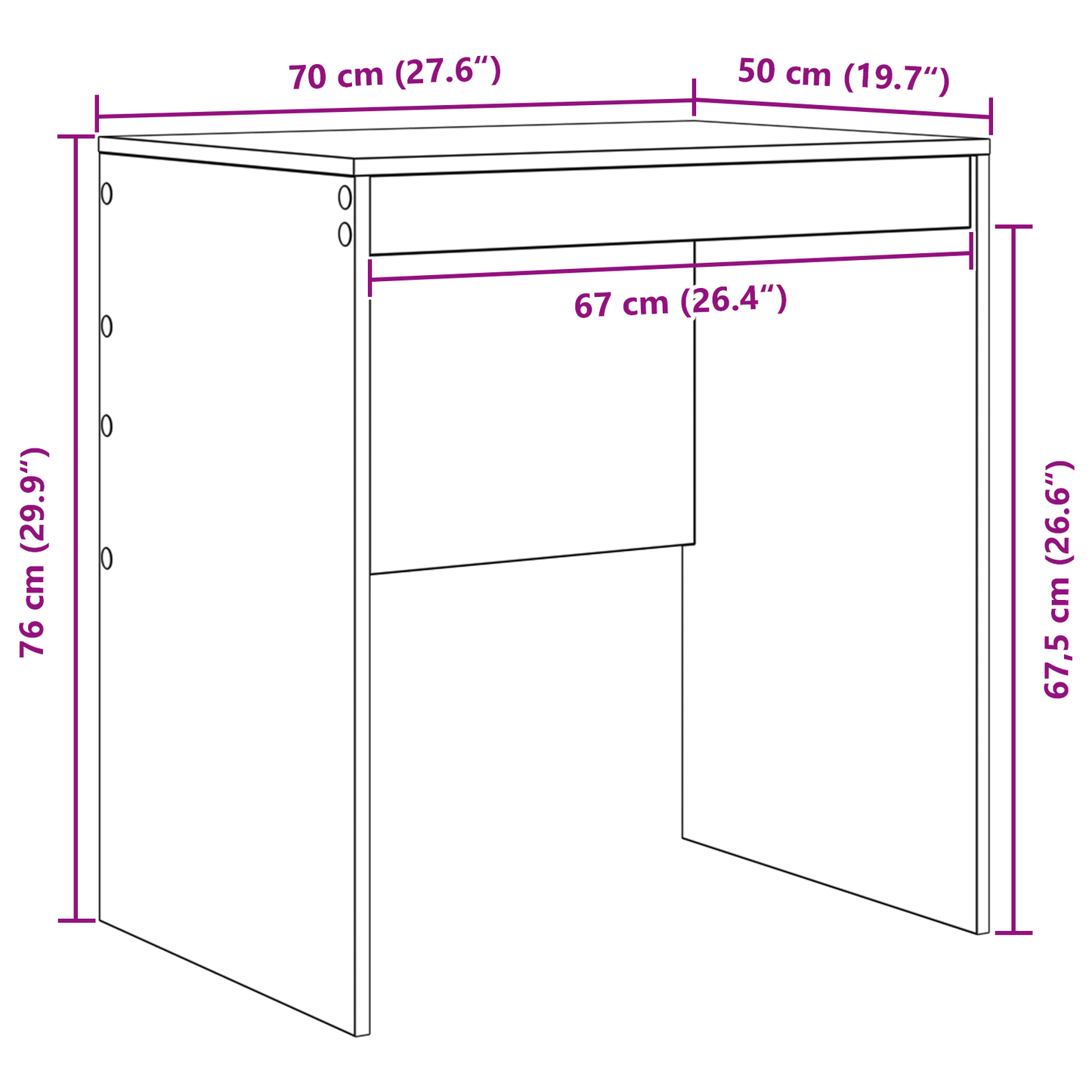 Bureau Wit 70 x 50 x 76 cm is nu te koop bij PeponiXL, paradijselijk wonen!