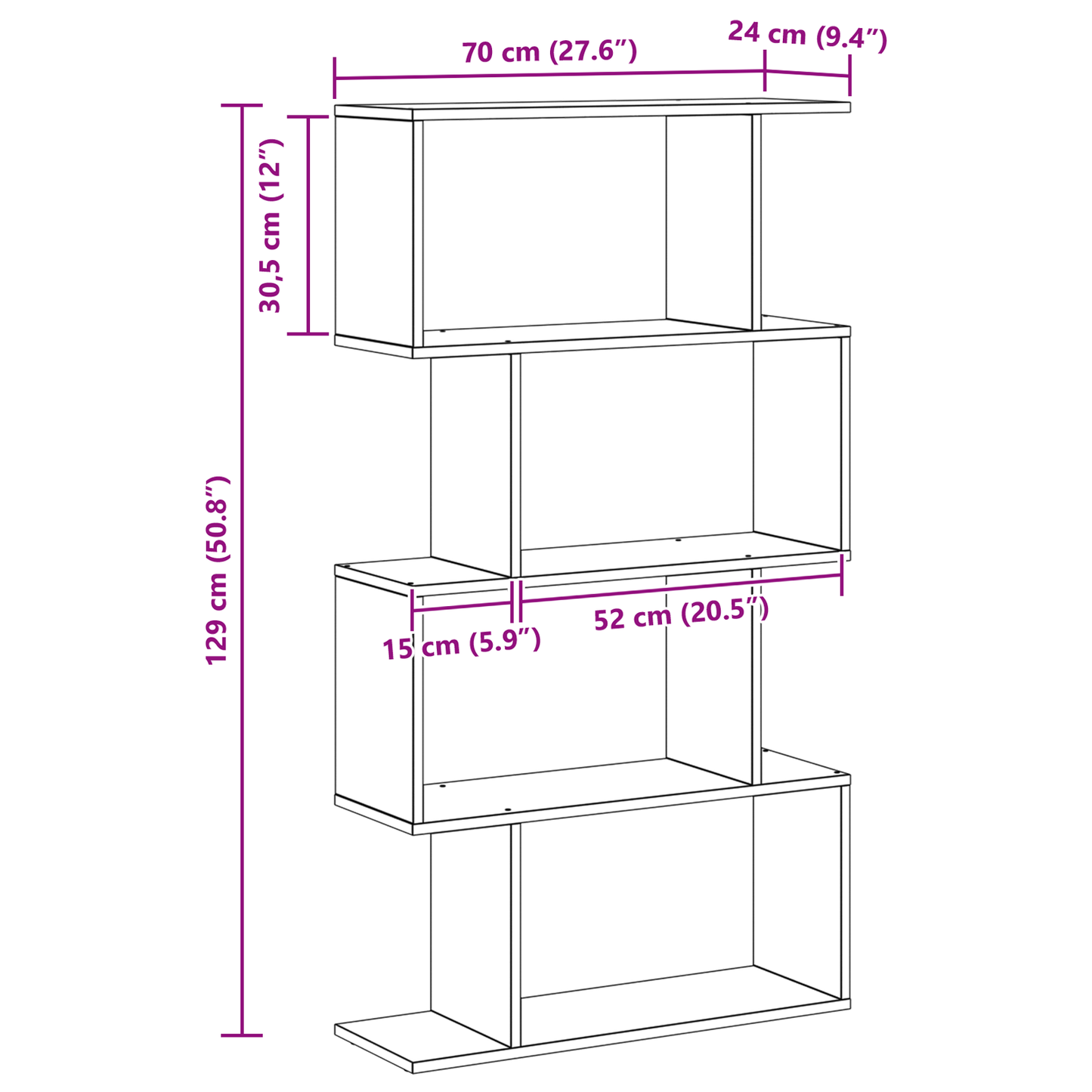 Boekenkast Zwart Eiken 70 x 24 x 129 cm Bewerkt hout is nu te koop bij PeponiXL, paradijselijk wonen!