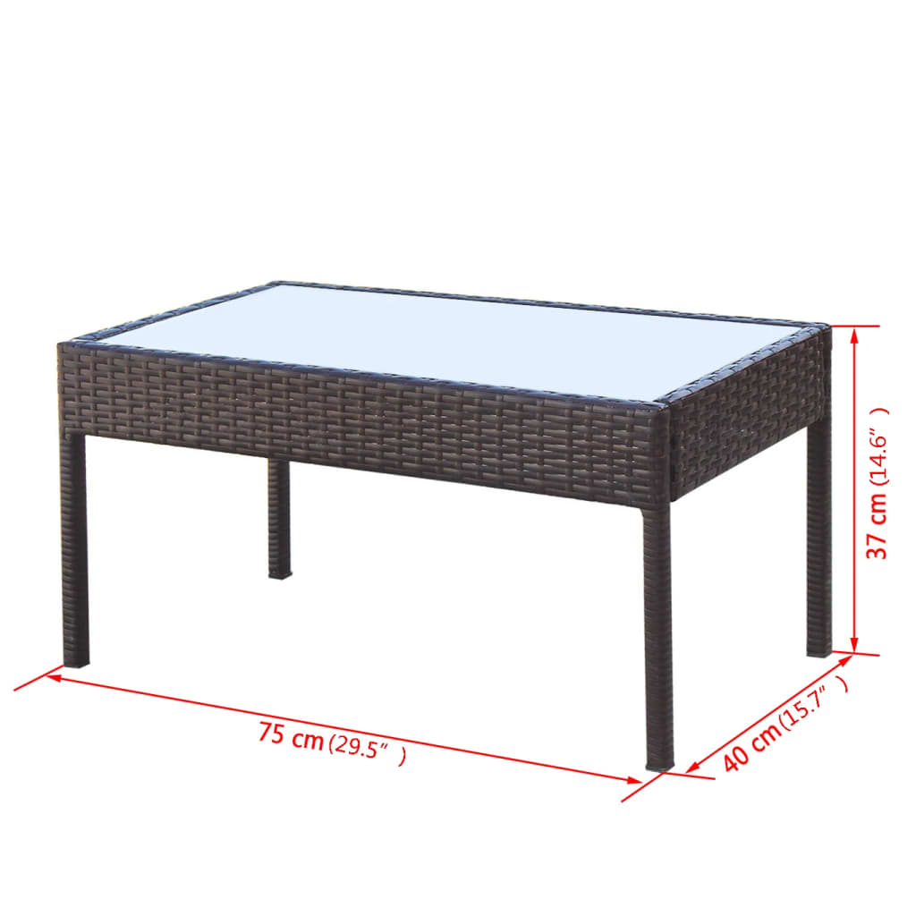 4-delige Loungeset met kussens poly rattan bruin is nu te koop bij PeponiXL, paradijselijk wonen!