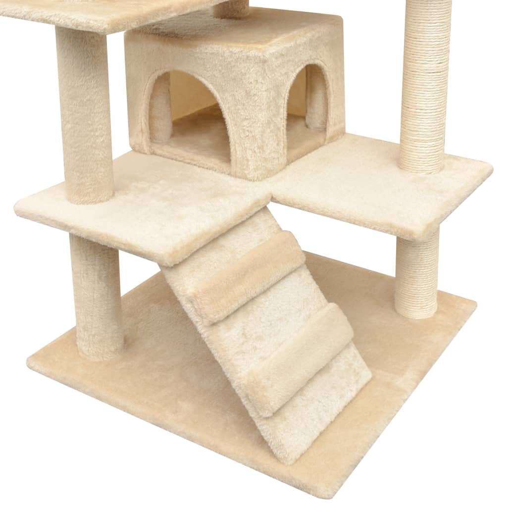 Kattenkrabpaal met sisal krabpalen 125 cm beige is nu te koop bij PeponiXL, paradijselijk wonen!