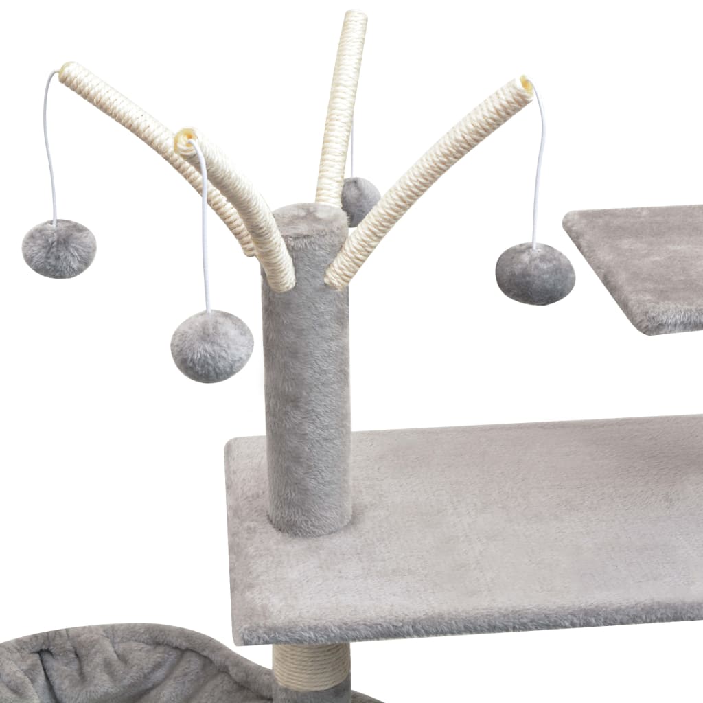 Kattenkrabpaal met sisal krabpalen 125 cm grijs is nu te koop bij PeponiXL, paradijselijk wonen!