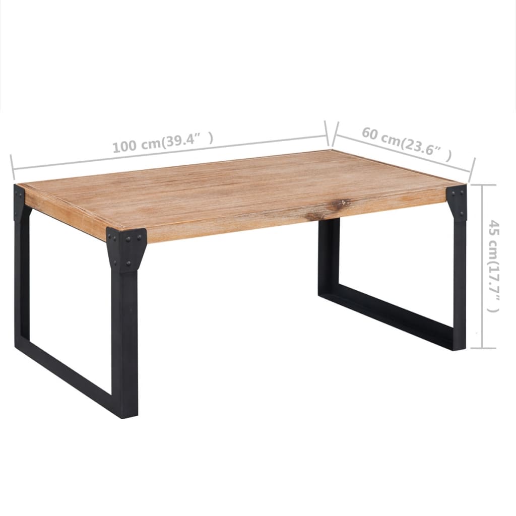 Salontafel 100x60x45 cm massief acaciahout is nu te koop bij PeponiXL, paradijselijk wonen!