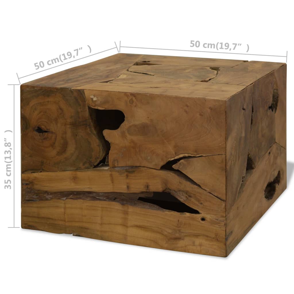 Salontafel 50x50x35 cm echt teakhout bruin is nu te koop bij PeponiXL, paradijselijk wonen!