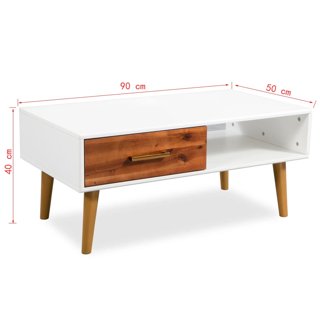 Salontafel 90x50x40 cm massief acaciahout is nu te koop bij PeponiXL, paradijselijk wonen!