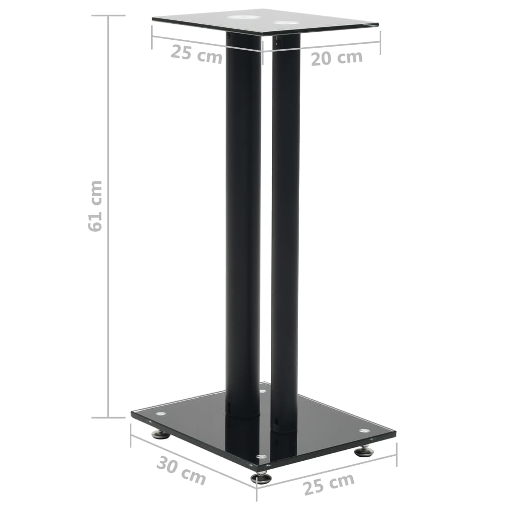 Speakerstandaarden zuil-ontwerp gehard glas zwart 2 st is nu te koop bij PeponiXL, paradijselijk wonen!