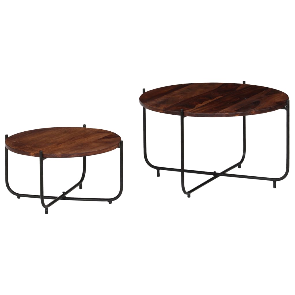 2-delige Salontafelset 60x35 cm massief acaciahout is nu te koop bij PeponiXL, paradijselijk wonen!