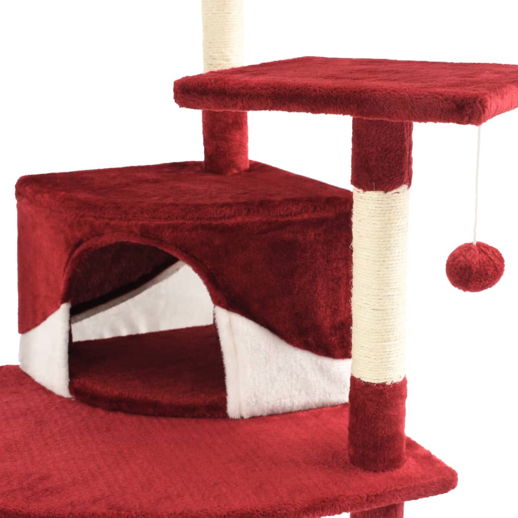 Kattenkrabpaal met sisal krabpalen 203 cm rood en wit is nu te koop bij PeponiXL, paradijselijk wonen!