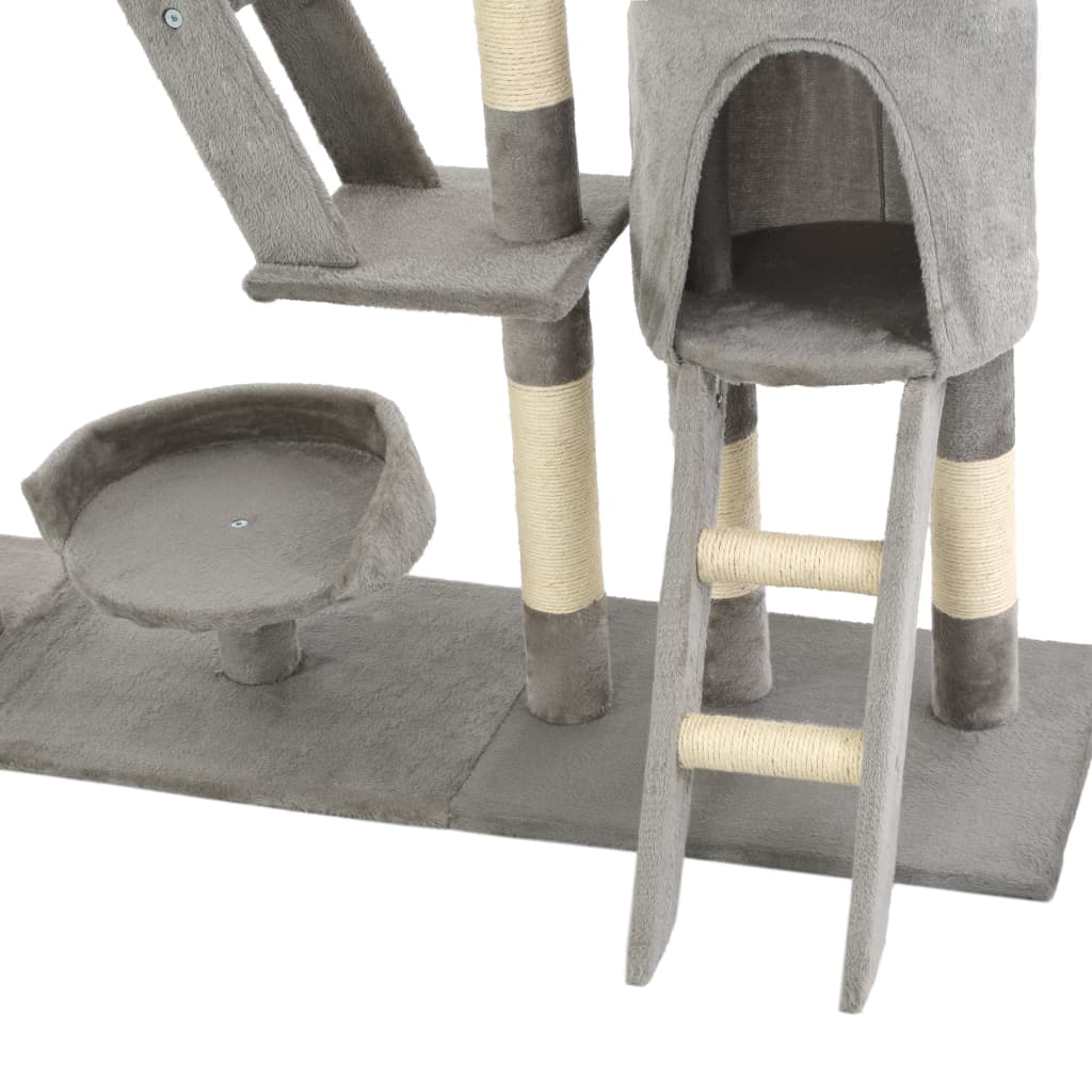 Kattenkrabpaal met sisal krabpalen 230-250 cm grijs is nu te koop bij PeponiXL, paradijselijk wonen!