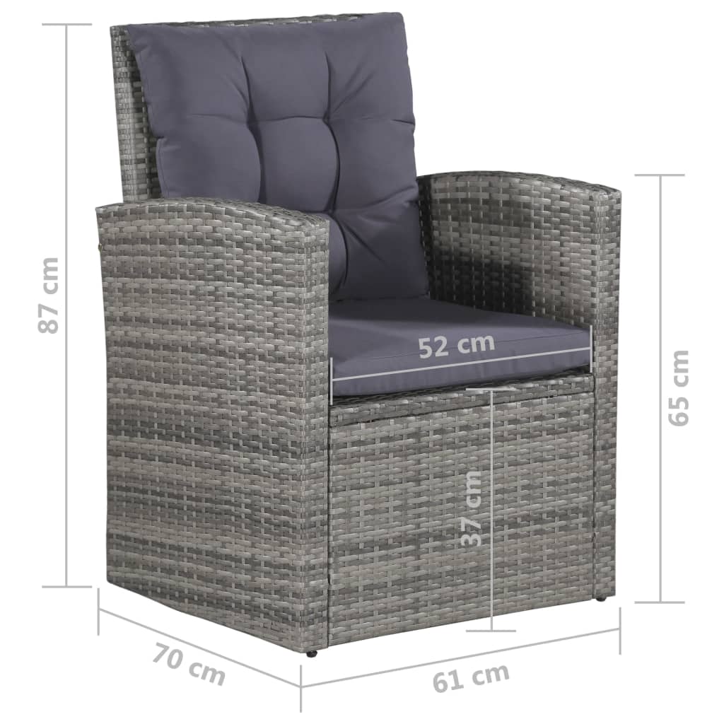6-delige Loungeset met kussens poly rattan grijs is nu te koop bij PeponiXL, paradijselijk wonen!