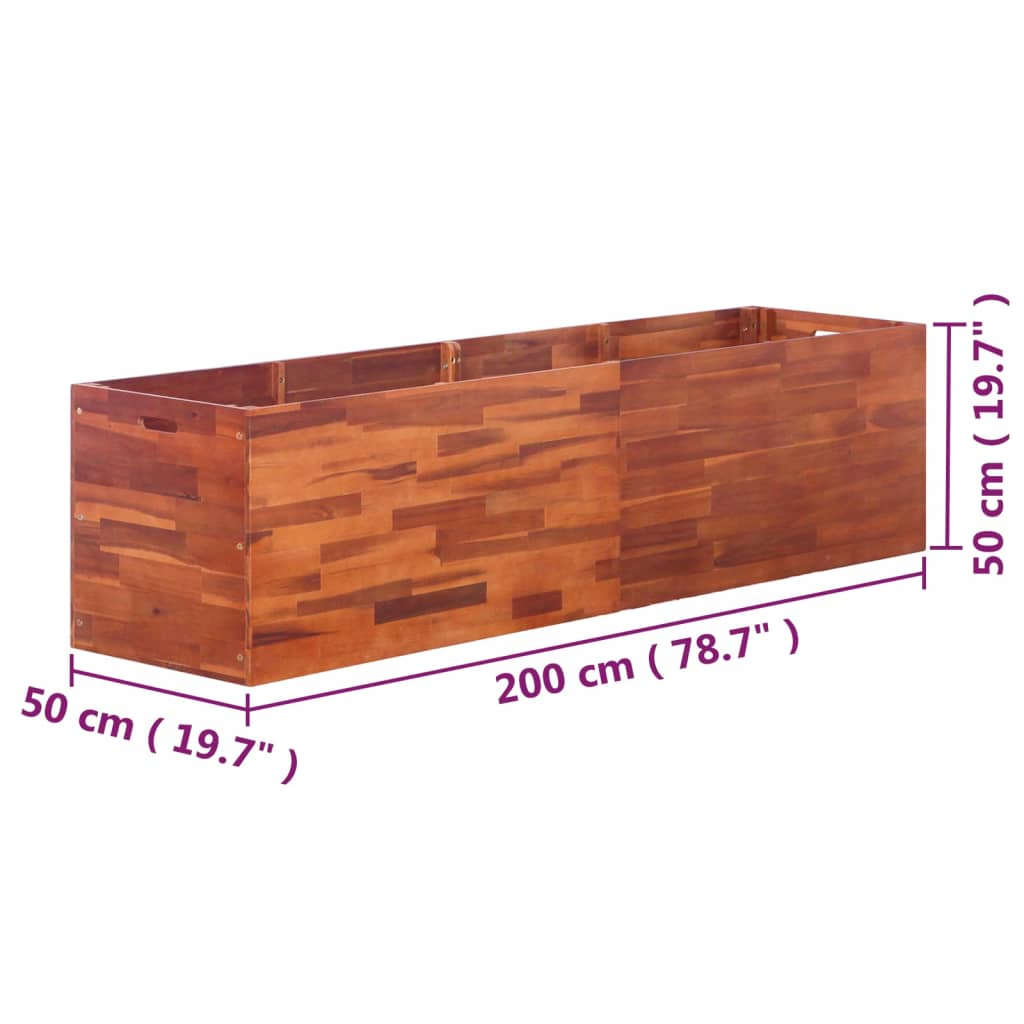 Plantenbak verhoogd 200x50x50 cm acaciahout is nu te koop bij PeponiXL, paradijselijk wonen!