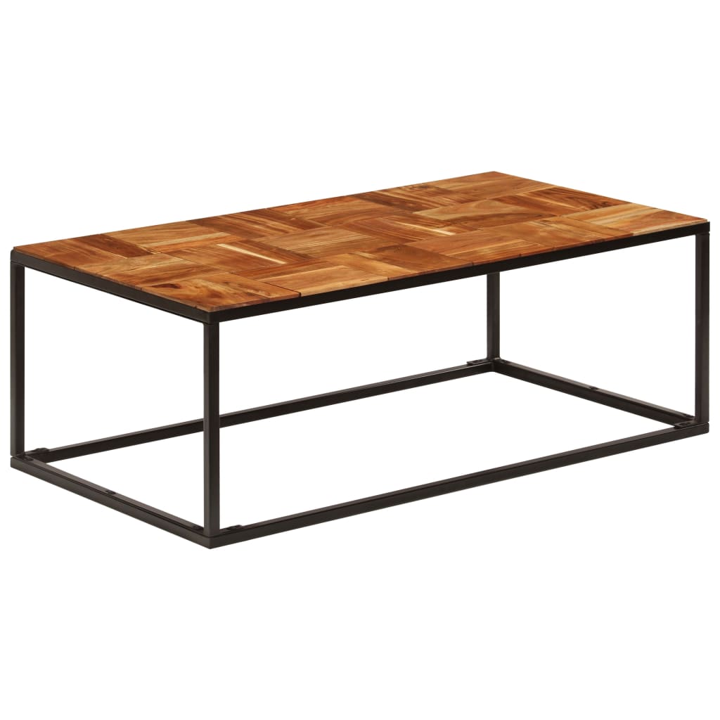 Salontafel 110x60x40 cm massief acaciahout en staal is nu te koop bij PeponiXL, paradijselijk wonen!