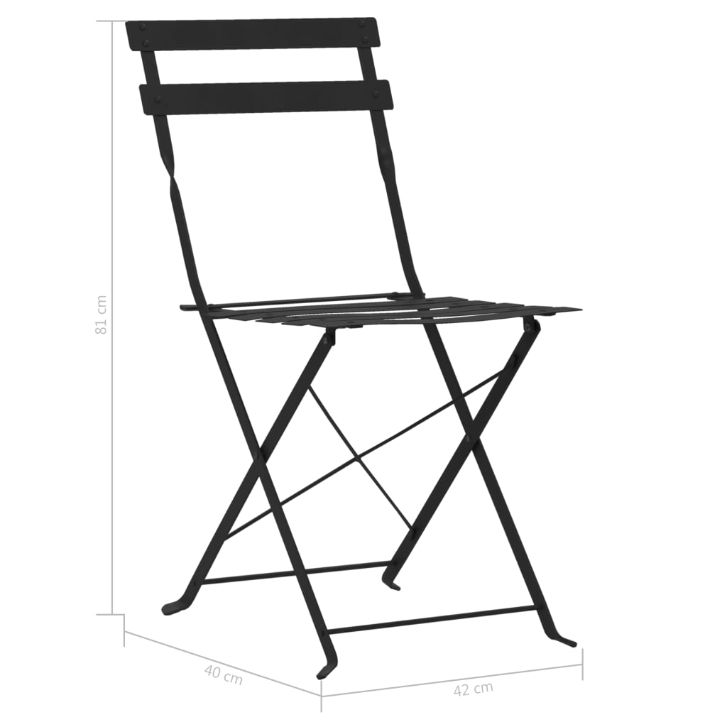 3-delige Bistroset staal zwart is nu te koop bij PeponiXL, paradijselijk wonen!