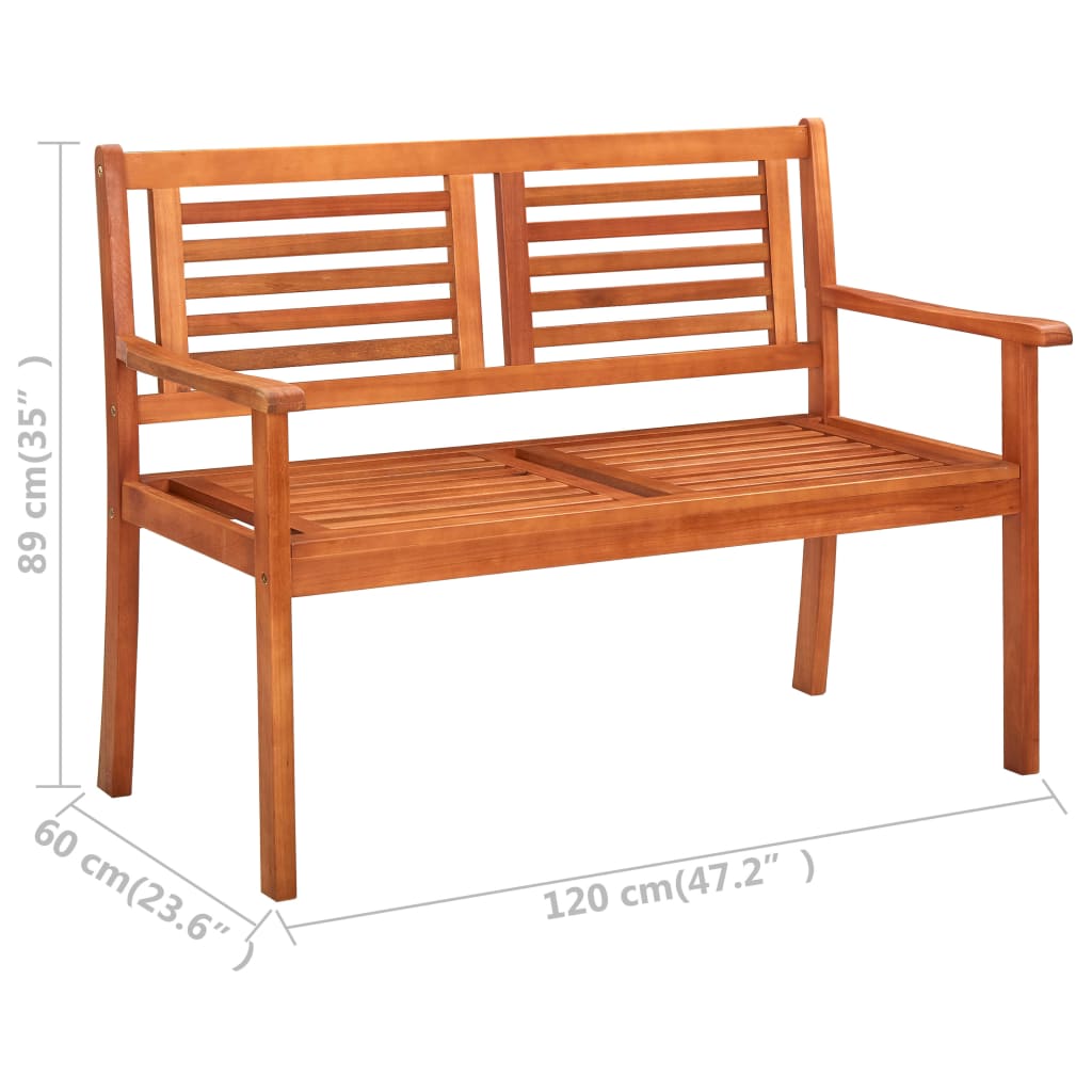 Tweezits tuinbank 120 cm massief eucalyptushout is nu te koop bij PeponiXL, paradijselijk wonen!