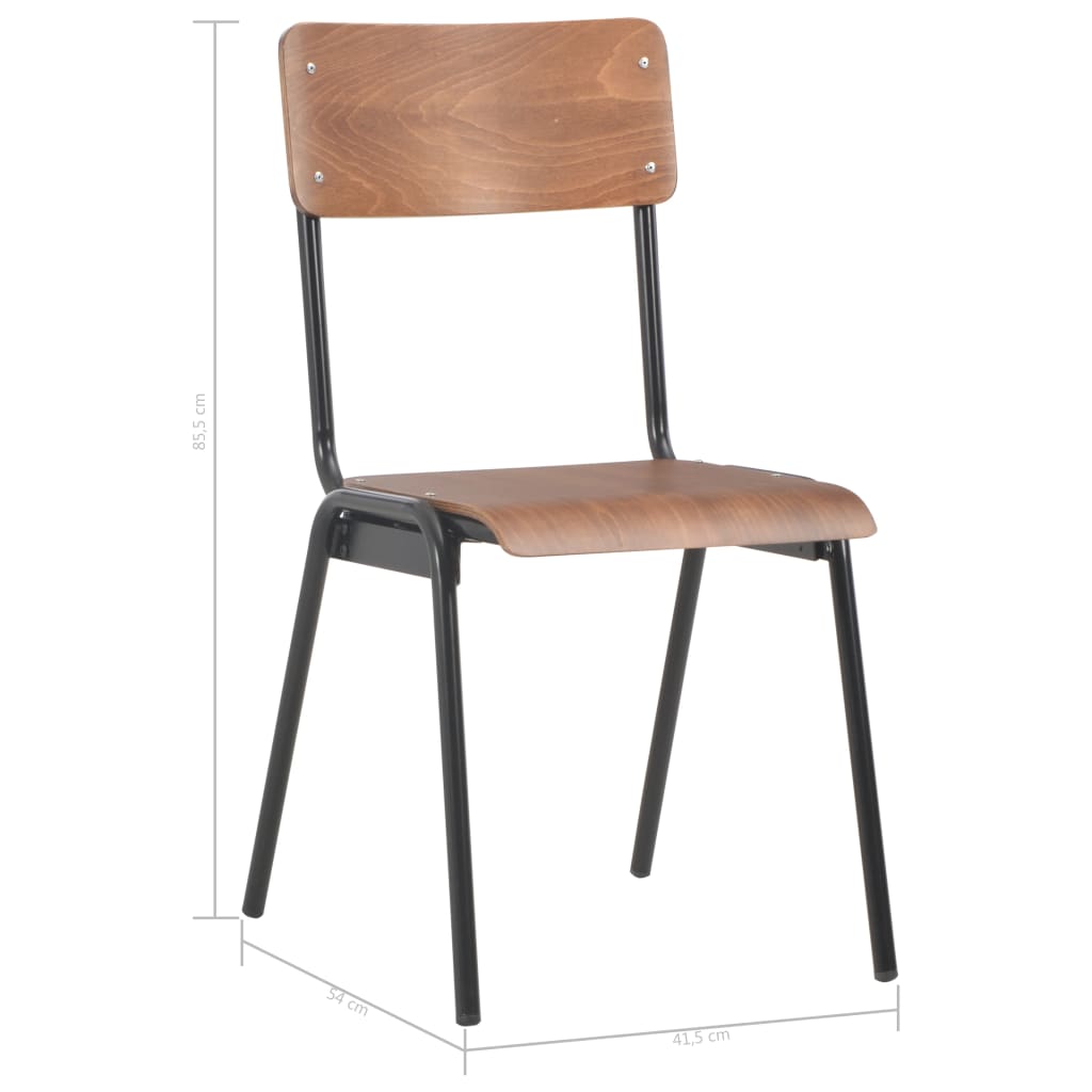 Eetkamerstoelen 4 st massief multiplex staal bruin is nu te koop bij PeponiXL, paradijselijk wonen!