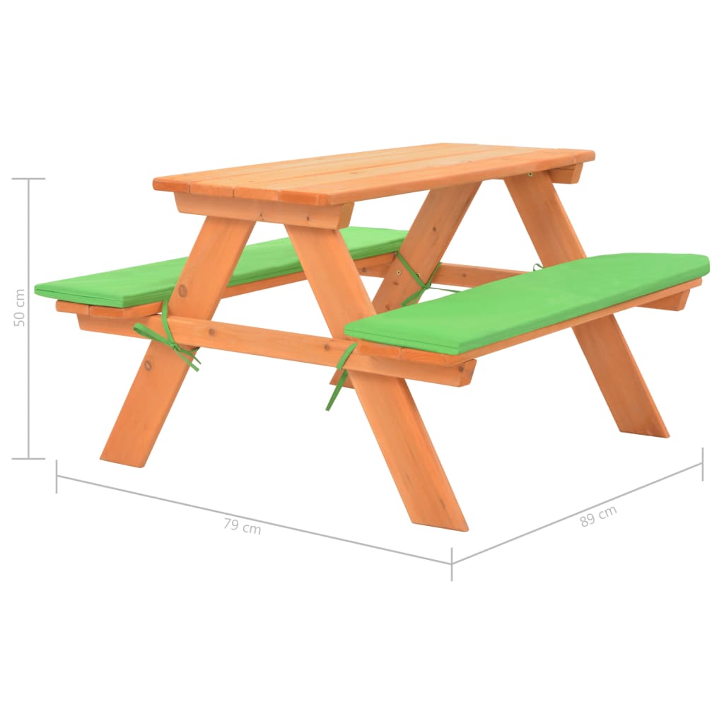 Kinderpicknicktafel met banken 89x79x50 cm massief vurenhout is nu te koop bij PeponiXL, paradijselijk wonen!