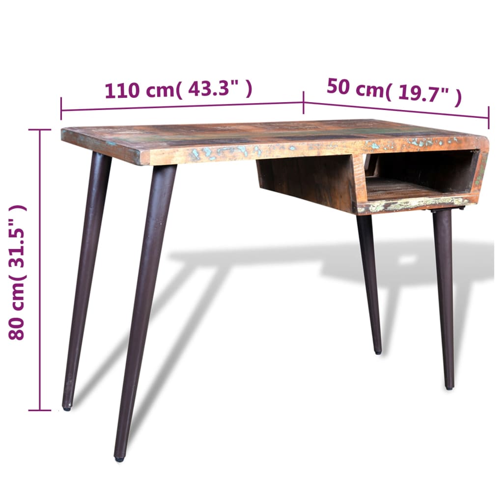 Bureau met ijzeren poten gerecycled hout is nu te koop bij PeponiXL, paradijselijk wonen!