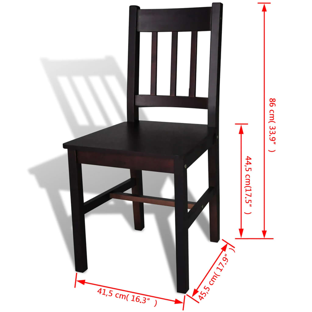 Eetkamerstoelen 4 st grenenhout donkerbruin is nu te koop bij PeponiXL, paradijselijk wonen!