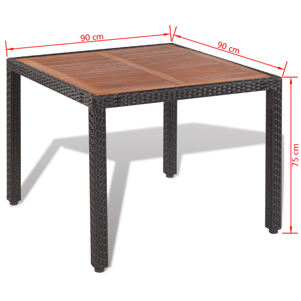 5-delige Tuinset met kussens poly rattan zwart is nu te koop bij PeponiXL, paradijselijk wonen!