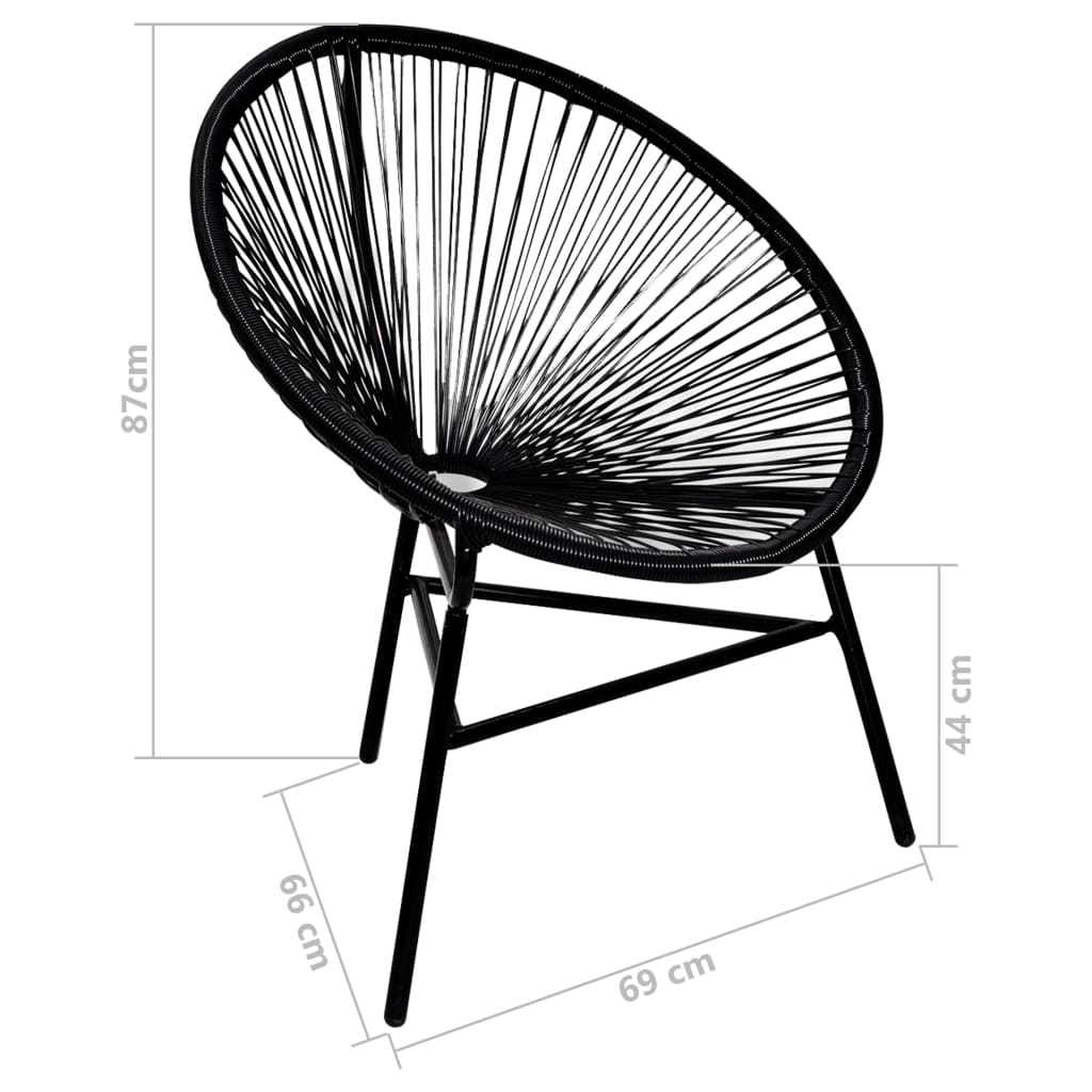 Tuinmaanstoel poly rattan zwart is nu te koop bij PeponiXL, paradijselijk wonen!