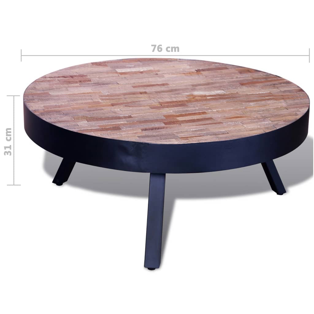 Salontafel rond gerecycled teakhout is nu te koop bij PeponiXL, paradijselijk wonen!