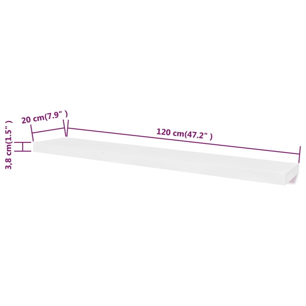 Wandplanken MDF zwevend voor boeken/dvd wit 2 st is nu te koop bij PeponiXL, paradijselijk wonen!