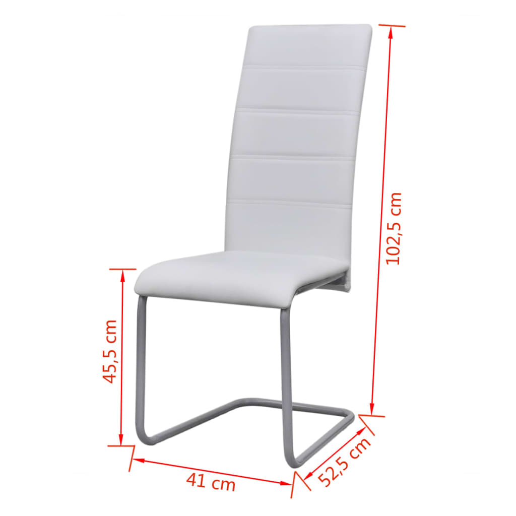 Eetkamerstoelen 4 st kunstleer wit is nu te koop bij PeponiXL, paradijselijk wonen!