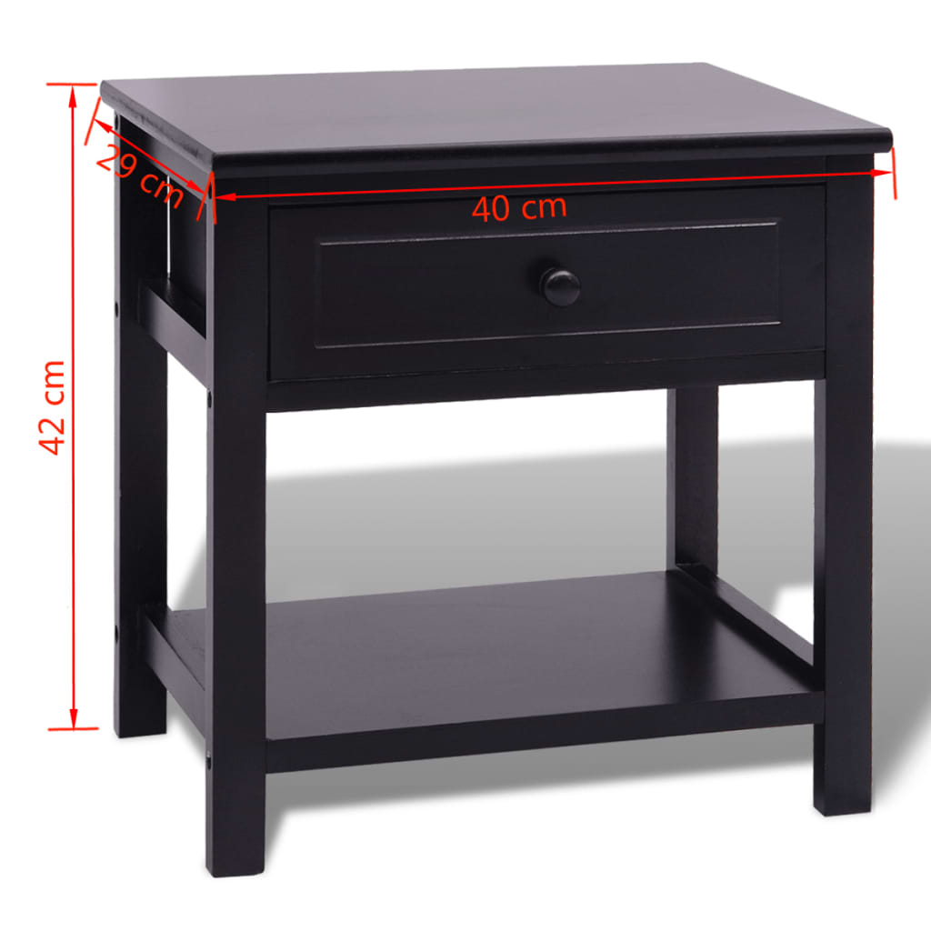 Nachtkastjes 2 st hout zwart is nu te koop bij PeponiXL, paradijselijk wonen!