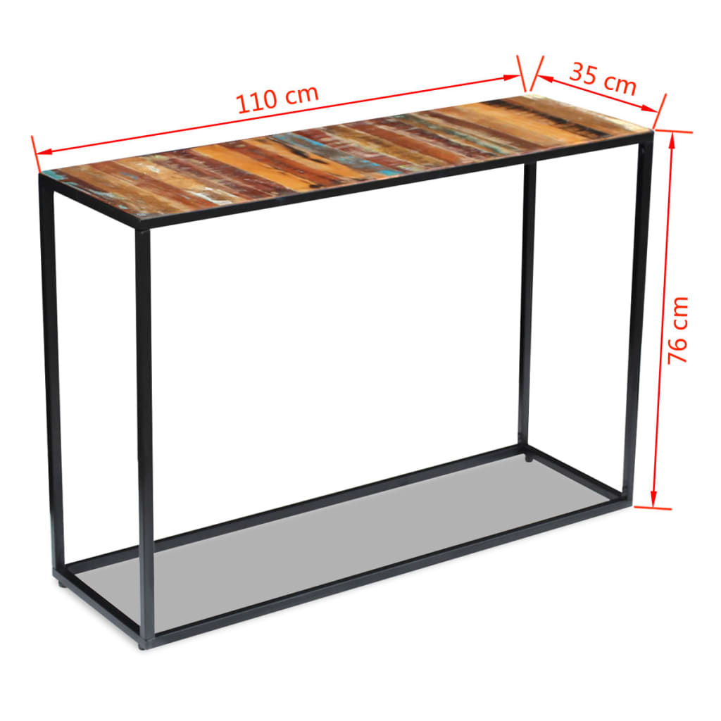 Wandtafel 110x35x76 cm massief gerecycled hout is nu te koop bij PeponiXL, paradijselijk wonen!